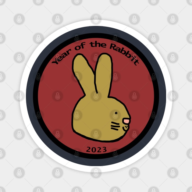 Year of the Rabbit 2023 Bunny Portrait Magnet by ellenhenryart